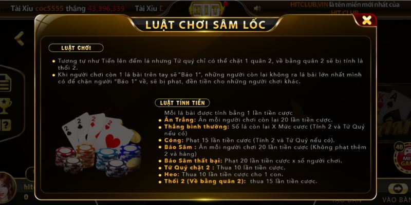 Luật chơi Sâm tại Hitclub cơ bản cho người mới bắt đầu